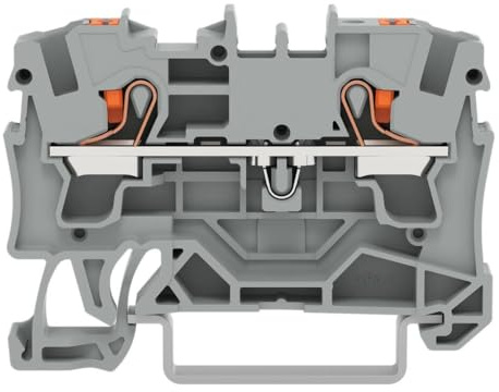 WAGO 2204-1201 2-Leiter-Durchgangsklemmemit Drücker4 mm²Grau (Menge: 50 Stück Je Bestelleinheit)