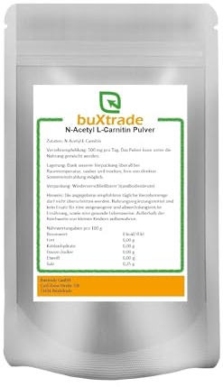 N-Acetyl-L-Carnitin Pulver | Non-GMO | Vegan | L-Carnitin | Buxtrade | verschiedene Mengen (500 g)
