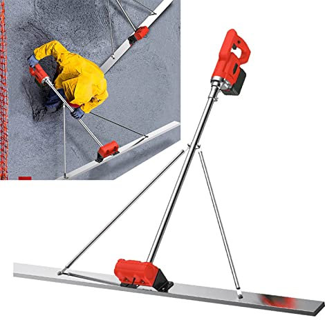 Outil vibrant électrique de fer à repasser pour le traitement du béton, outil de travail de fer à repasser de surface de béton 6000 RPM avec plaque d'acier inoxydable de 5 pieds et moteur vibrant