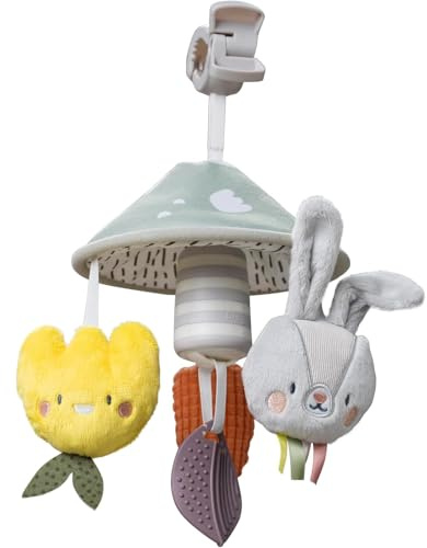 Taf Toys Urban Garden Pram Mobile with Soothing Sounds. Baby Travel Mobile with Soft Sensory Hanging Toys and a Chime Bell. Easy to Attach to Car Seat or Push Chair. Suitable from 0 months +