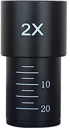 2X Barlow-Linse biologisches Mikroskop mit 23 2-mm-Halterung Vollmetall-Aluminium-Mikroskop-Barlow-Linse Zubehör Schwarzes Zubehör