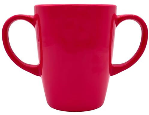 Rosa Lifestyle Tasse en mélamine à deux poignées – Légère 126 g, capacité de 400 ml – Aide à la mobilité quotidienne pour les personnes âgées, la démence, les tremblements, l'arthrite et la faible