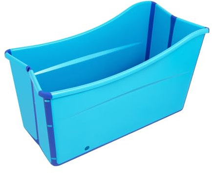 Tragbare Badewanne, Faltbadewanne, Badefass, Kunststoff, Badepool, Wanne Massage,extra große mobile Badewanne für Erwachsene und Kinder, 100 cm, Blau