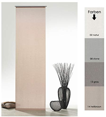 heimtexland Flächenvorhang Natur Batist Optik inkl. Zubehör HxB 245x60 cm in Hellbraun - Schiebegardine einfarbig matt Natural Chic Gardine Typ410