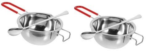 NUOBESTY 2sets Candle Making Wax Melting Pot Stainless Steel Candles Melting Pot for Aromatherapy