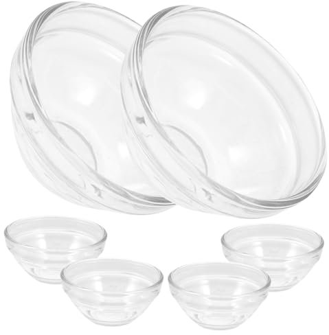CONGARTENO 6pièces Set De Petits Bols Verre Transparent Pour Dessert Bols Pudding Alimentaires Compacts Et Légers Faciles à Nettoyer Pour Préparation Et Présentation Culinaire