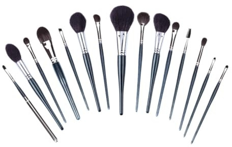 KXQYIKYI Echtes Wollhaar -Make -up -Pinsel -Pinsel Professioneller Highlight Lidschatten Pinsel Wimpern Kamm Kamm
