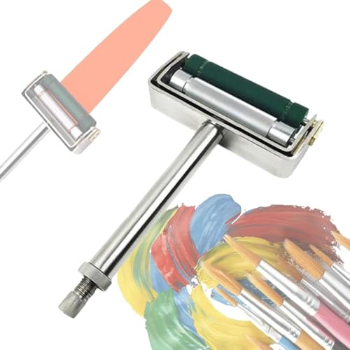 Manual Ink Printed Film Applicator, Hand Ink Proofer, 70mm/2.8in Print Width, with Anilox Roll & Rubber Roller, for Ink Production, Carton Printing, Flexo Printing