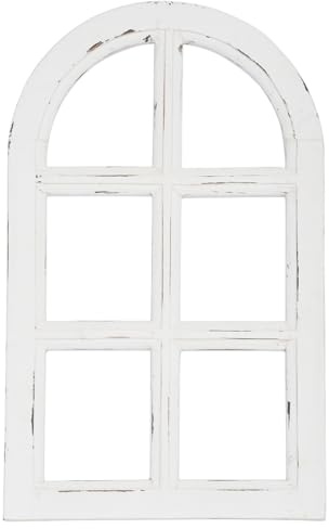 Floristik24 Holzdeko Shabby Chic Deko Fenster Rahmen Holz Weiß Vintage Stil Wanddeko 29,5×48cm