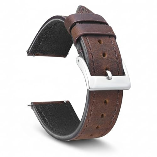 DEARBAG Echtleder Uhrenarmbänder 22mm Schnellwechsel-Armband für Damen & Herren, Wechsel Lederarmbänder mit Edelstahl-Verschluss
