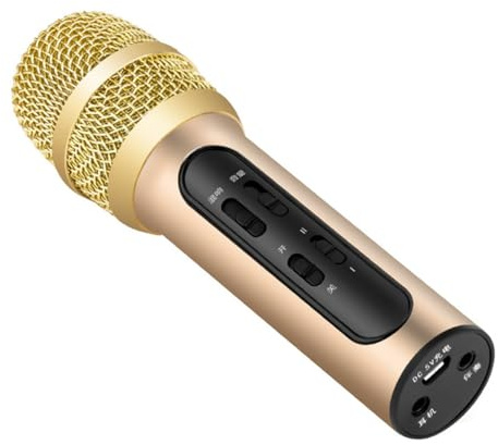 Milisten Professionelles Handmikrofon für Studio und Karaoke Kabelloses Live gesangsmikrofon in Champagnergold Leichtes Langlebiges Kondensatormikrofon für und Aufnahmen