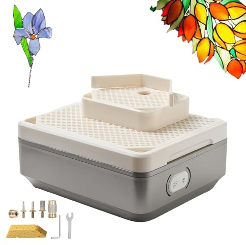 Meuleuse de verre teinté double couche, kit de démarrage pour verre teinté avec fonction de perçage, alimentation en eau automatique, table de meulage électrique avec 4 embouts de meulage