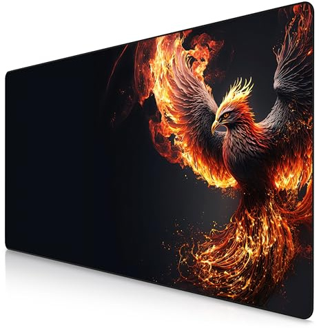 Titanwolf XXXL Übergröße Mauspad 1200x600mm, Gaming Mousepad Groß,120x60 cm Tischunterlage Large Size, verbessert Präzision und Geschwindigkeit XXXL, für Logitech Maus und Tastatur, Phoenix