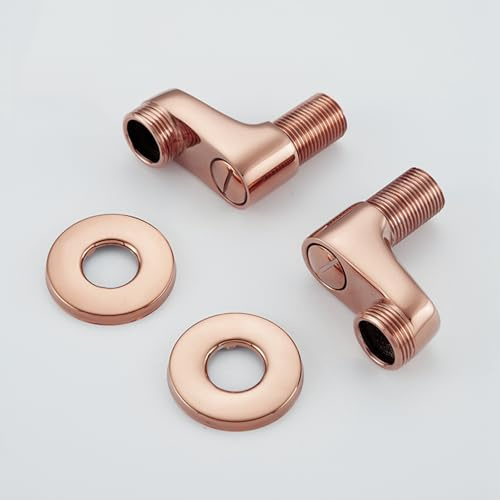 BiaoTeng Reductor de Latón de 3/4 a 1/2 Adaptador Grifo de Bañera para Ducha Excentricas Regulables Ducha Oro Rosa