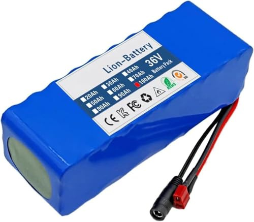 36V 100Ah PVC Batteria al Litio a Lungo Raggio da per Bici elettrica Scooter Elettrico Batteria High Capacity per Kit Motore 250-500W con 42V 2A Caricatore XT60+SM