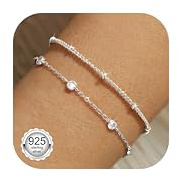 Chriscoco 925 silverarmband, kvinnor, hypoallergisk, stapelbar, 14K guldpläterad, justerbar kedja, armband, dam, guld, silver