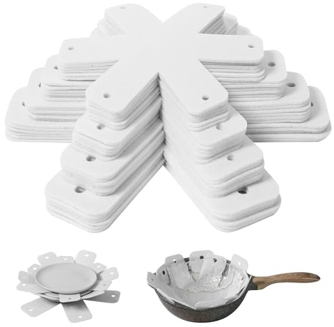 Pot and Pan Protectors, Set of 24 and 4 Different Sizes (10/12/14/16) Felt Pan Separators Pads, Non-Slip Pot Dividers Pads for Stacking and Protecting Pots and Pans, White