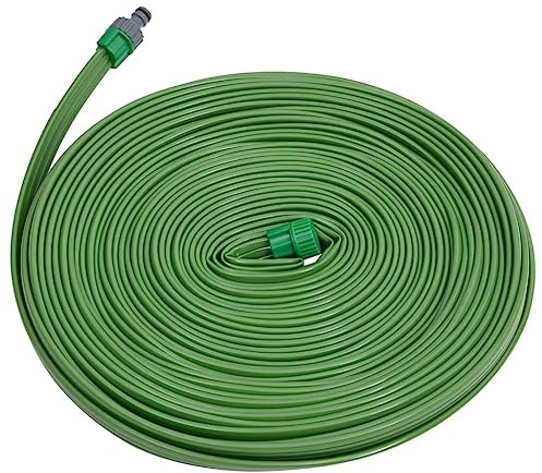 Ordellia Manguera de aspersión verde de 22,5 m de PVC, 25 mm de ancho, conexión de 1/2 pulgadas, presión de 4 bar, para jardín, césped, bancal, terraza, balcón, invernadero y riego eficiente