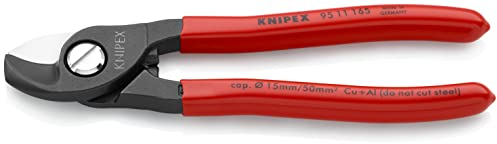 Knipex Cesoia per Cavi Brunita, Rivestiti in Resina Sintetica 165 Mm (Confezione Self-Service/Blister) 95 11 165 Sb