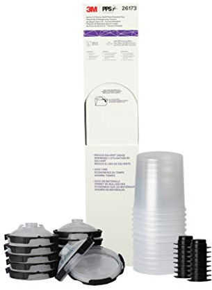 3M PPS 2.0 Paint Spray Gun System Refill Kit with Lids and Liners, 26173, Standard, 22 Ounces, 200-Micron Filter, Use for Cars, Furniture, Home and more,12 Disposable Lids and Liners,16 Sealing Plugs