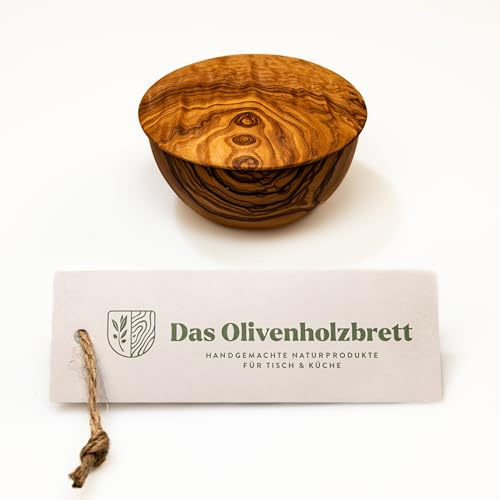 das Olivenholzbrett® moderne Vorrats-Dose mit flachem Deckel/ca.10cm
