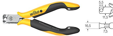 Wiha Z47211504SB Professional ESD Wide Front Cutter, Yellow/Black, 115 mm