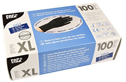 Papstar 10017 Handschuhe, Latex, schwarz, 7.50 x 24 x 12.50 cm