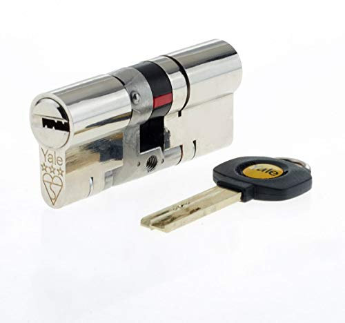 YALE B-YS3-5545N Anti-Snap 3 Star Euro Doble Cilindro, Alta Seguridad, (100 mm), Acabado en níquel, 55:45 (100mm)