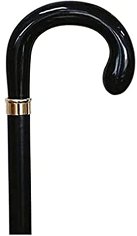 Bastone da passeggio, bastone di faggio nero, con anello