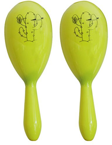 2 GELBE Maracas-RASSELN ODER Shaker = FÜR Erwachsene =2 GELBE Plastik Maracas = SUPER FÜR Jede Tanz Party- Salsa ODER Rumba =VON ILOVEFANCYDRESS®= TOLLES ZUBEHÖR FÜR Fasching UND Karneval
