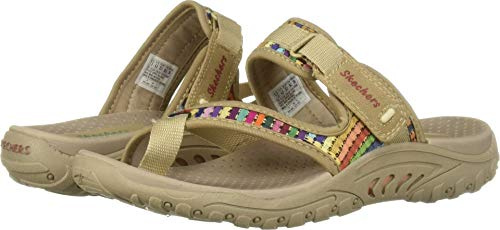 Skechers Damen Reggae Mad Swag Zehensandalen Sandale, Dark Natural, 39 EU