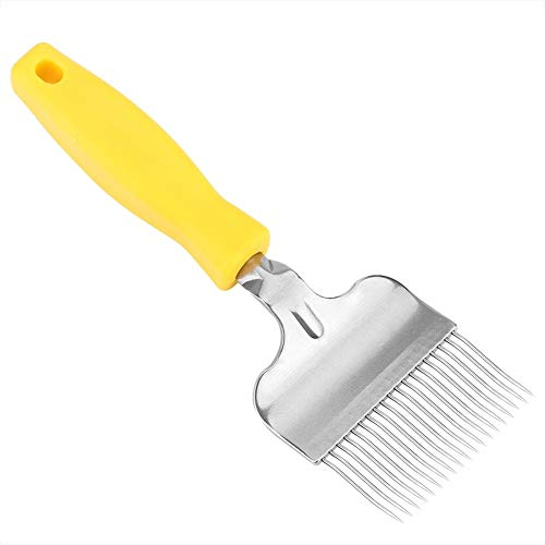 Jadeshay Imkerkamm - Biene, die Edelstahlhonig-Kamm-Imkereizinken hält, der Gabel-Bienenstock abdeckt