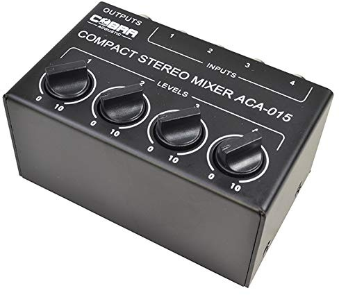 4 Channel Stereo Audio Mini Mixer For Line Level Inputs