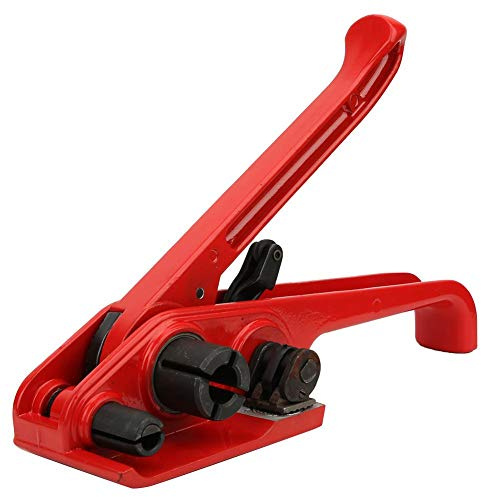 Tenditore a Nastro in PET, Reggiatrice Manuale per Nastro Reggiatrice Imballaggio Reggiatrice per Taglierina Nastro 16~19 mm PET/PP(Rosso)