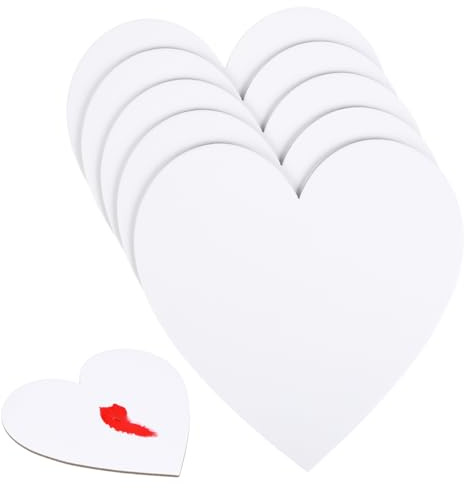 Healifty 5pcs Heart Shaped Canvas Panel Boards for Painting Decorations 15x15cm