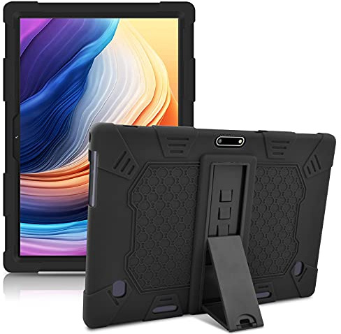 KATUMO Silicon Universal 10 inch Tablet Case,Rear Camera on the Middle | Soft Rubber Cover, for AXETOP \ Veidoo \ PRITOM \ TOSCiDO 10 inch, for QIMAOO \ YITAOERA \ Padgene 10.1 inch, Black
