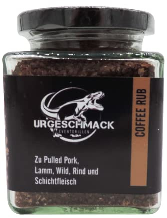 Urgeschmack Eventgrillen Coffee Rub BBQ 130g (Gewürzmischung für Pulled Pork, Schichtfleisch, Schmorgerichte) Trockenmarinade mit Raucharoma, Hergestellt nach eigener Rezeptur