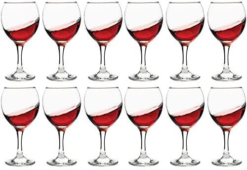 Vikko Bicchieri da vino piccoli da 248 ml, set di 12 bicchieri da vino a stelo per vino rosso e bianco, spessi e durevoli, bicchieri da vino trasparenti per vino