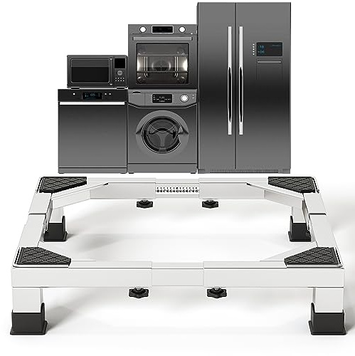 Zsytbyyds Heavy duty All Stainless Steel Mini Fridge Stand Washer and Dryer Stand with 4 Strong Feet Heavy Duty Washing Machine Stand Base&Appliance Universal Base（Large Stand）