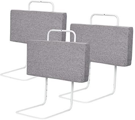 SWANEW 3X Bettgitter für Kinder 60 * 28cm, Baby Bettschutzgitter 5-Loch Höhenverstellbar, Weich Rausfallschutz Bett, Kinderbettgitter für Familienbett und Kinderbett, Grau