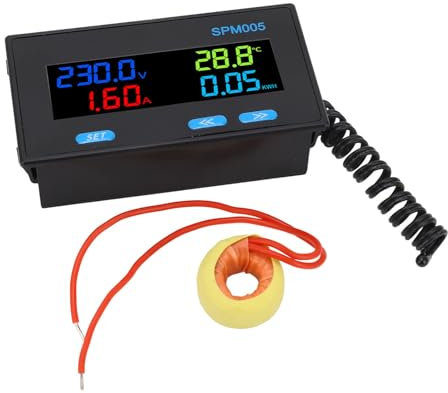 Voltmetro Digitale Amperometro da Pannello Misuratore di Potenza CA 8 in 1 Monitor della capacità della Batteria Misuratore da Pannello Dell'energia Elettrica AC60‑300V (100A)
