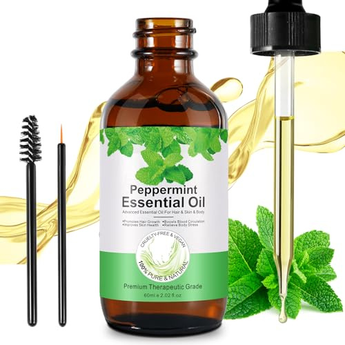 Pfefferminzöl Ätherisches Öl, Peppermint Oil, Pfefferminzlöl für Haare, Pfefferminzlöl zur Entspannung, Haare und Körpermischungen 60ml