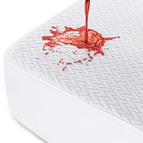 Utopia Bedding Wasserdichter Matratzenschoner (140 x 200 x 30 cm) Hochwertiges Zickzack-Design, atmungsaktiver Matratzenschoner aus weichem 3D-Gewebe, passgenauer Schnitt mit tiefen dehnbaren Taschen.