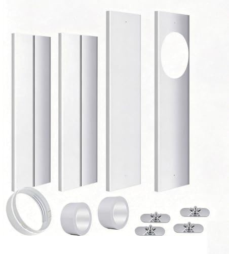 JIANZHENKEJI Sliding Door Air Conditioner Kit Door Seal for 15cm Diameter Duct Hose, Universal AC Sliding Door Vent Kit Max Adjustable Length 228cm for Mobile Air Conditioner and Tumble Dryer(15cm)