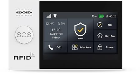HUXGO® HXA007 4G Panel de Control de Sistema de Alarma con WiFi y módulo gsm 4G LTE | Control a través de Tuya Smart App, SMS y Llamada, función de Emergencia SOS