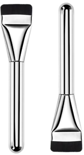 2 PCS Pennello per fondotinta, Pennello Fondotinta, Pennello Correttore, Correttore per Fondotinta, pennello per cipria per fondazione liquida da donna, pennello piatto