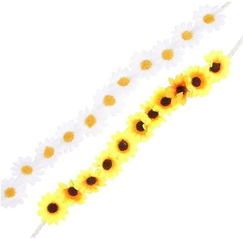 MERRYHAPY Sonnenblumen Stirnband Blumen Haarband Sonnenblumen Kopfschmuck Blumen Haarschmuck Hochzeitsblumen Haarband Hochzeitssonnenblumen Stirnband Haarkranz Braut Hochzeits Haarschmuck