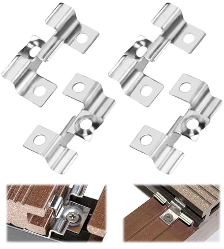 aleawol 100 Stück WPC Clips Edelstahl, 8 mm Verbund-Terrassen-Clips | WPC Dielen Befestigungsclips für Kunststoff-Holzböden korrosionsbeständige Holzböden Bambusböden（ Ohne Schrauben）