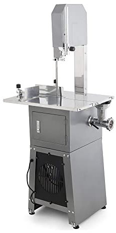 SmPinnaA 2-in-1 Commercial Bone Saw Machine, 550W Electric Meat Cutter Machine Meat Slicer Heavy-Duty Bone Saw Meat Grinder, CE,Grey
