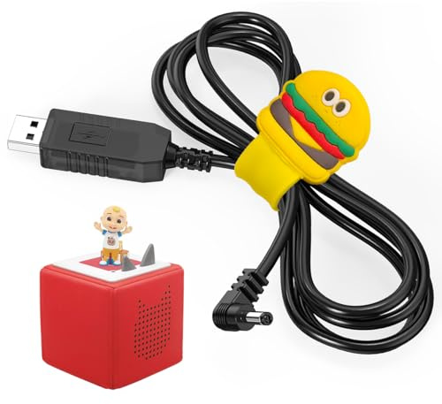 Mellbree Ladekabel für Toniebox 1 mit Kabelschneider - Kompatibel mit Tonie Box 9V Ersatz Original USB Ladegerät für Toniebox Audio Player Ladekabel (USB auf DC, Schwarz)